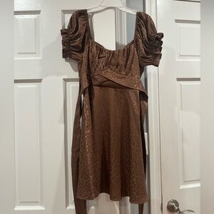 Francesca’s Brown Satin Dress